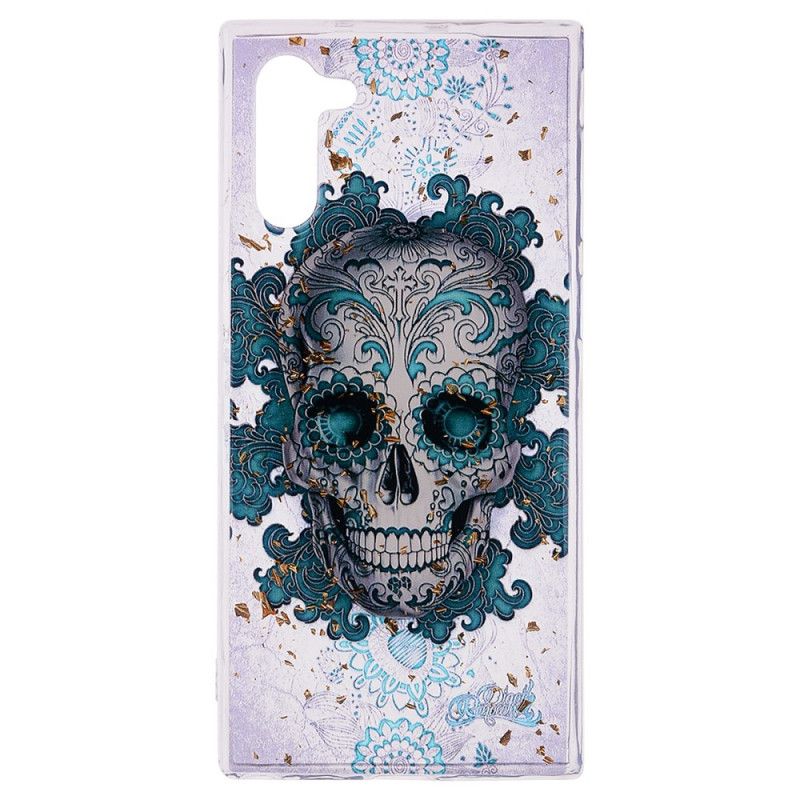 Cover Hoesje Samsung Galaxy Note 10 Telefoonhoesje Blauwe Schedel