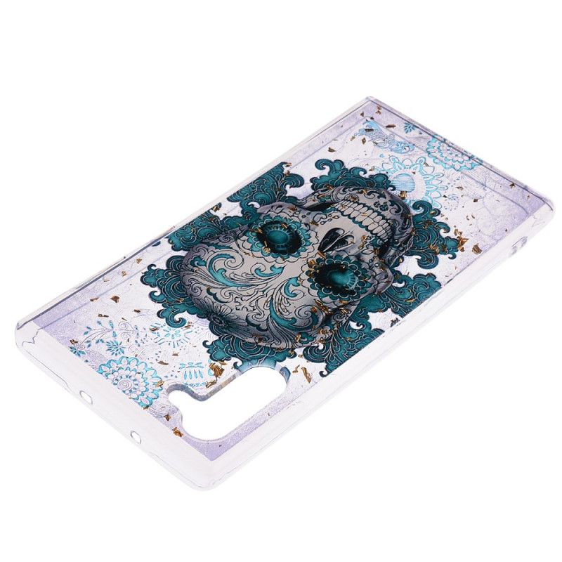 Cover Hoesje Samsung Galaxy Note 10 Telefoonhoesje Blauwe Schedel
