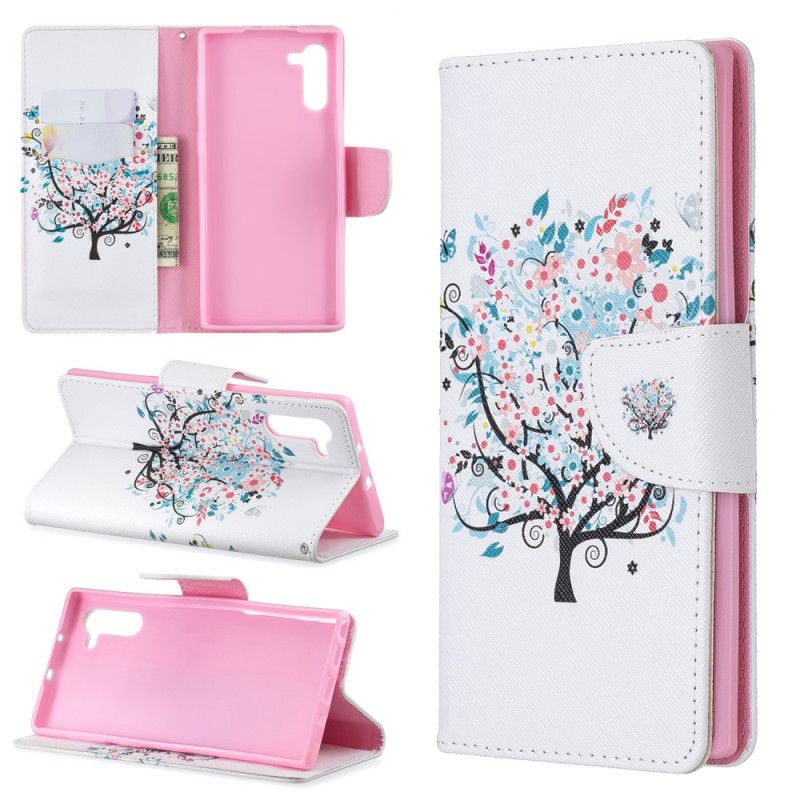 Flip Case Leren Samsung Galaxy Note 10 Bloemrijke Boom