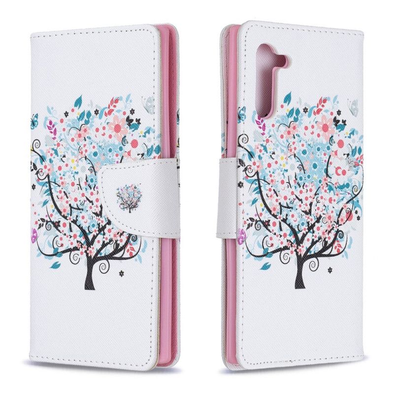 Flip Case Leren Samsung Galaxy Note 10 Bloemrijke Boom