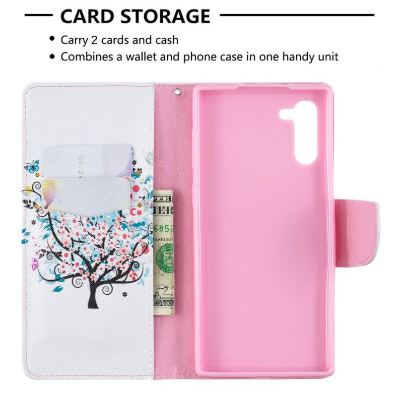 Flip Case Leren Samsung Galaxy Note 10 Bloemrijke Boom