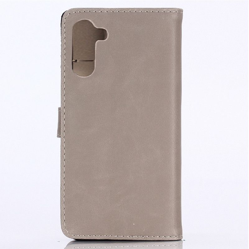 Flip Case Leren Samsung Galaxy Note 10 Zwart Vintage Lederen Ontwerp