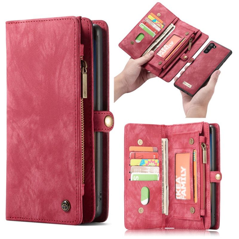 Folio-hoesje Samsung Galaxy Note 10 Rood Zwart Portemonnee Hoesje En Hoesje