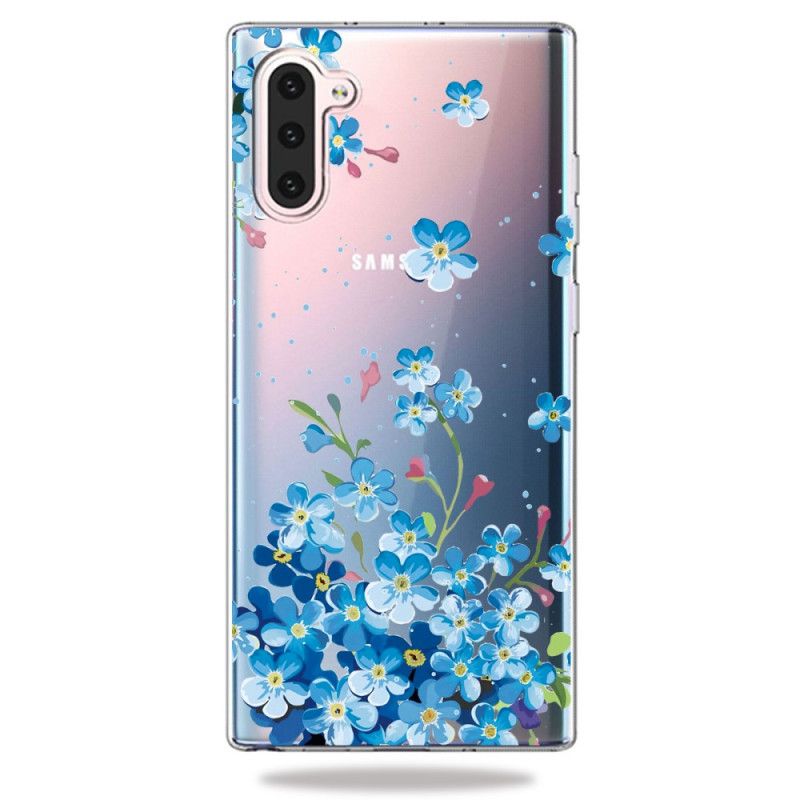 Hoesje Samsung Galaxy Note 10 Blauwe Bloemen