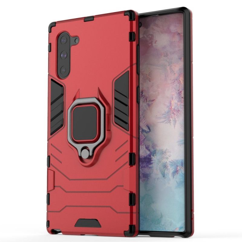 Hoesje Samsung Galaxy Note 10 Rood Zwart Resistente Ring