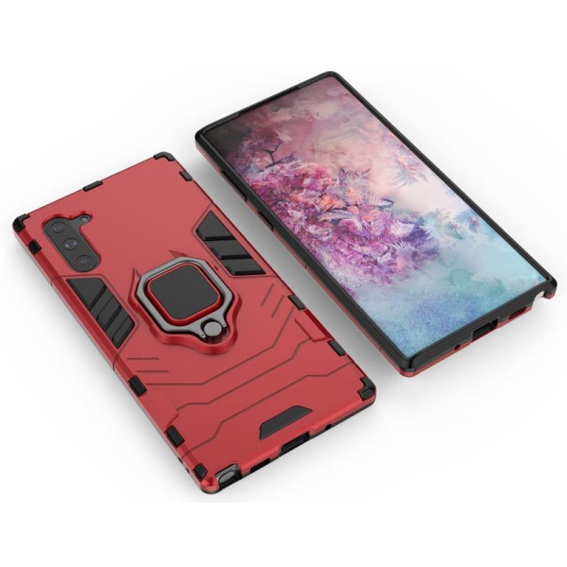 Hoesje Samsung Galaxy Note 10 Rood Zwart Resistente Ring