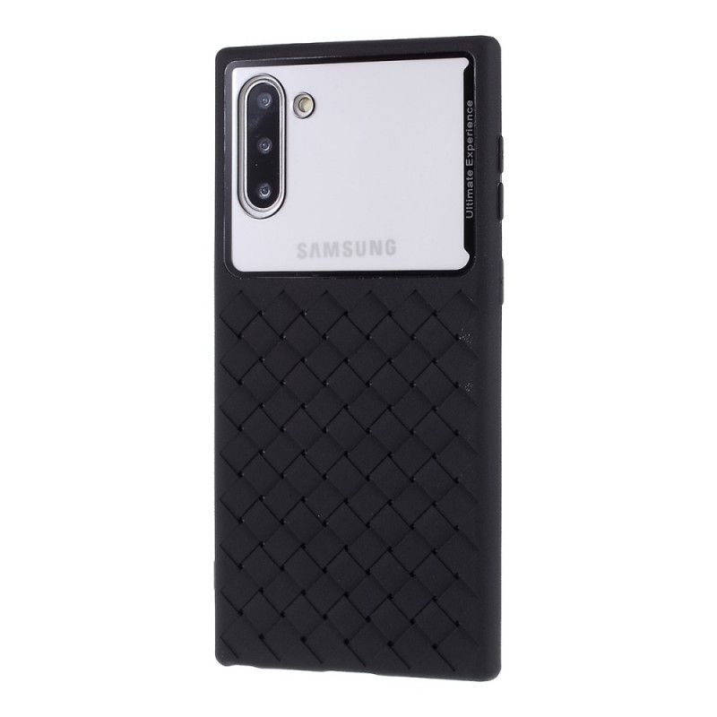 Hoesje Samsung Galaxy Note 10 Rood Zwart Weefpatroon
