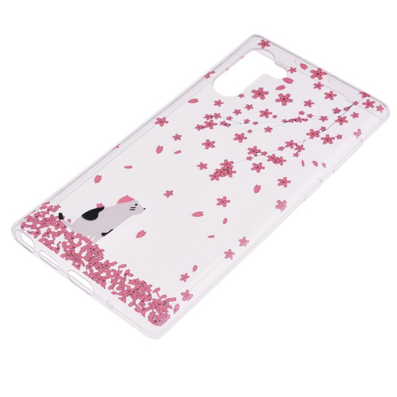 Hoesje voor Samsung Galaxy Note 10 Bloemblaadjes En Kat