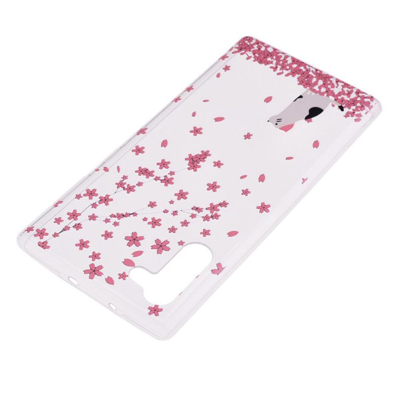 Hoesje voor Samsung Galaxy Note 10 Bloemblaadjes En Kat