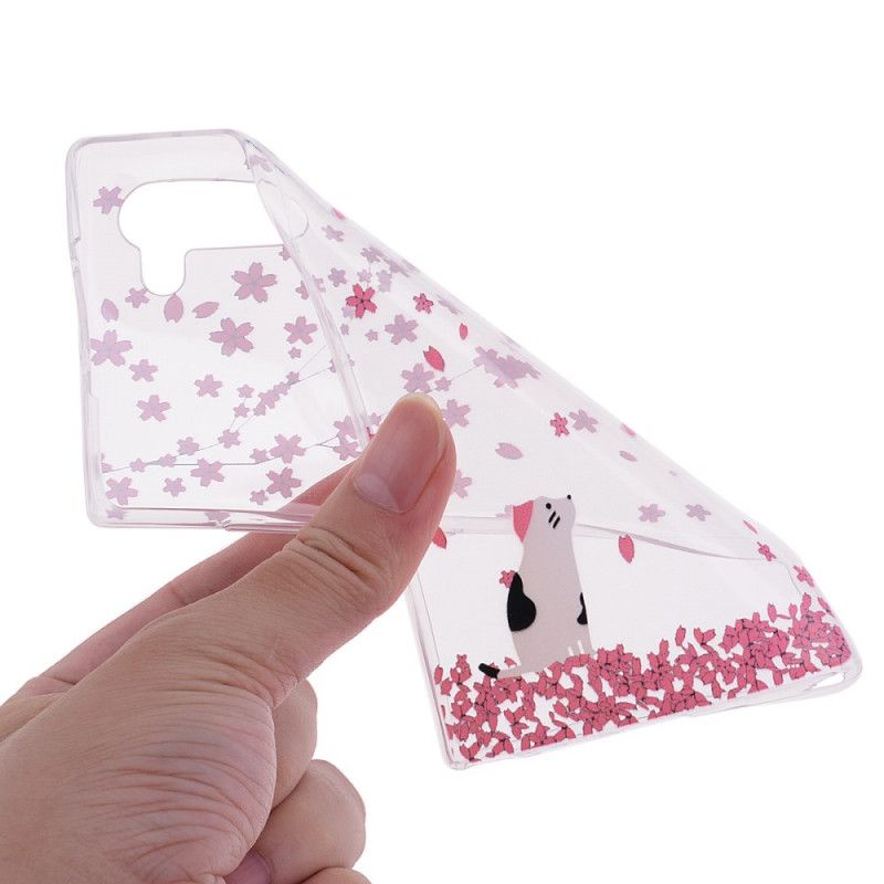 Hoesje voor Samsung Galaxy Note 10 Bloemblaadjes En Kat