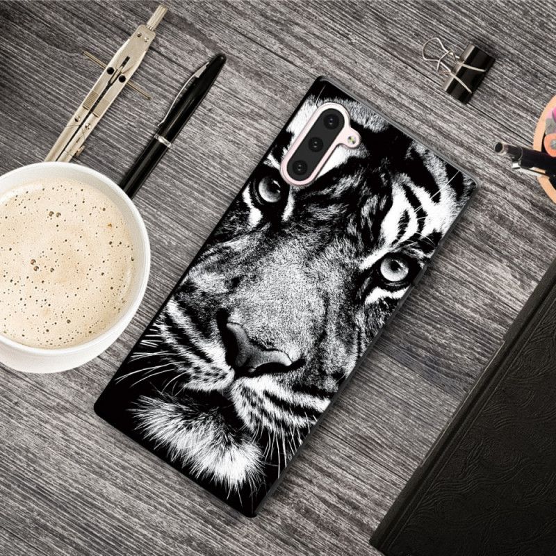 Hoesje voor Samsung Galaxy Note 10 Zwart-Witte Tijger