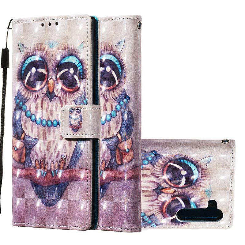 Leren Hoesje voor Samsung Galaxy Note 10 Juffrouw Uil