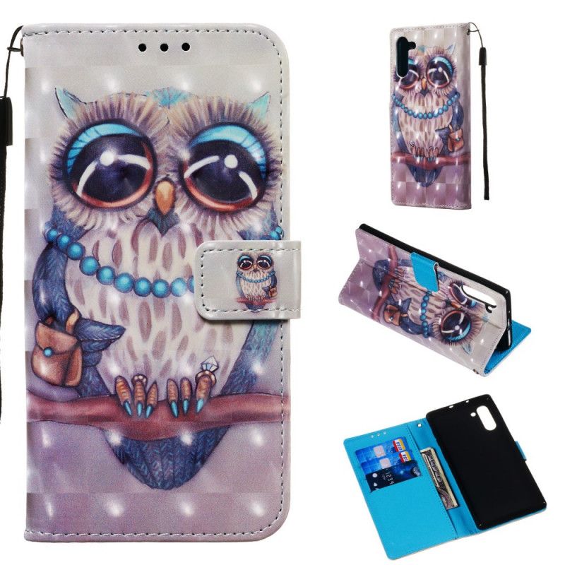 Leren Hoesje voor Samsung Galaxy Note 10 Juffrouw Uil