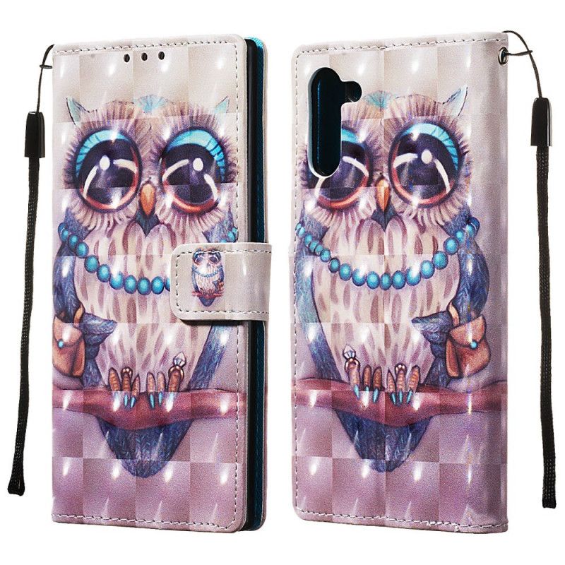 Leren Hoesje voor Samsung Galaxy Note 10 Juffrouw Uil