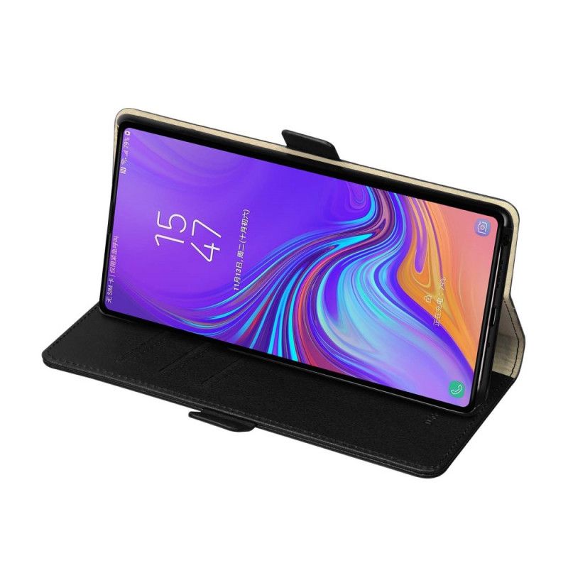 Leren Hoesje voor Samsung Galaxy Note 10 Rood Zwart Dzgogo Milo-Reeks