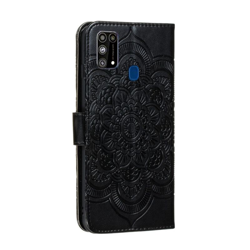 Cover Folio-hoesje Samsung Galaxy M31 Grijs Zwart Telefoonhoesje Hele Mandala