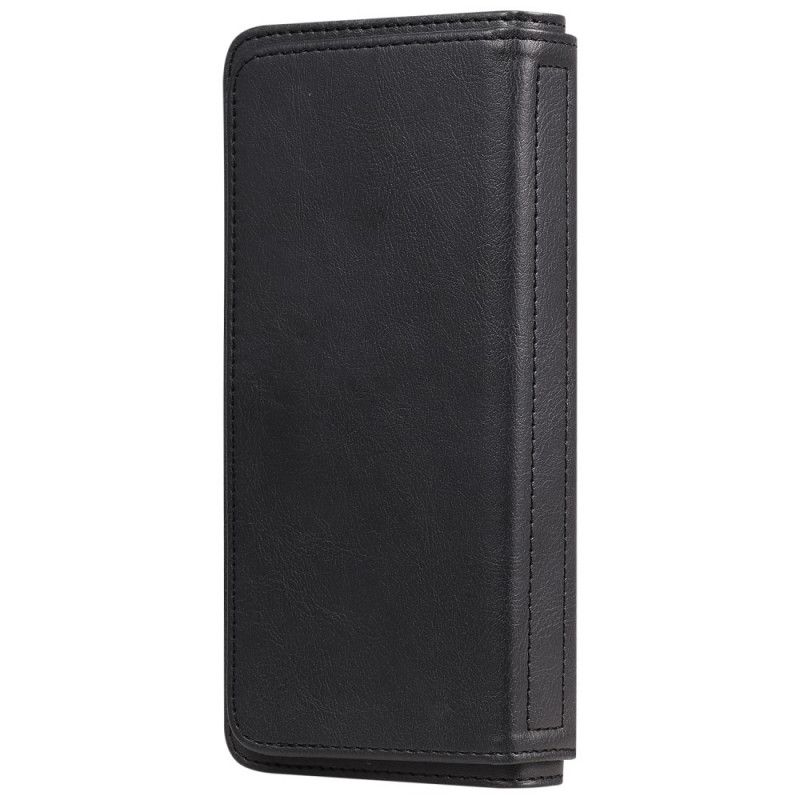 Flip Case Leren Samsung Galaxy M31 Donkerblauw Zwart Multifunctionele 10 Kaarthouders