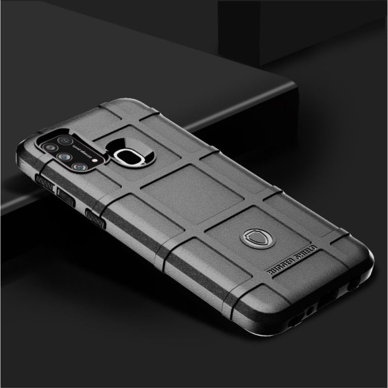 Hoesje voor Samsung Galaxy M31 Grijs Zwart Robuust Schild