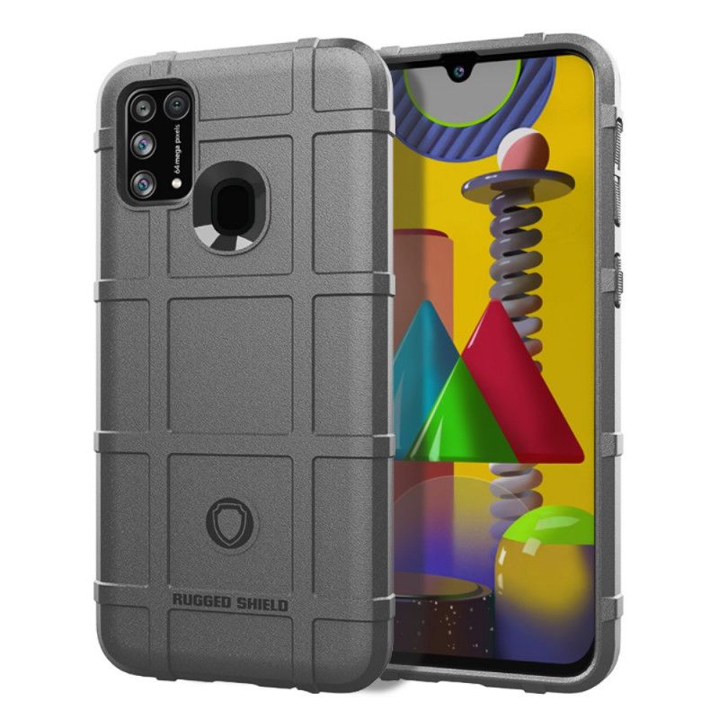 Hoesje voor Samsung Galaxy M31 Grijs Zwart Robuust Schild