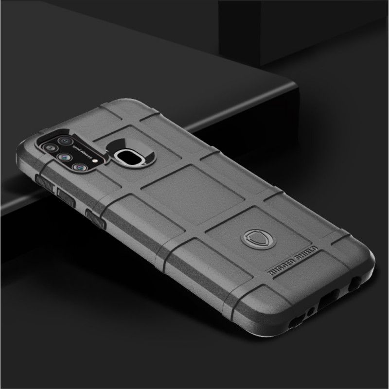 Hoesje voor Samsung Galaxy M31 Grijs Zwart Robuust Schild