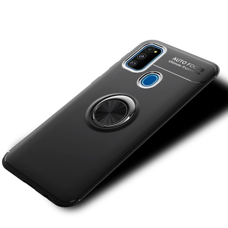 Hoesje voor Samsung Galaxy M31 Rood Zwart Roterende Ring