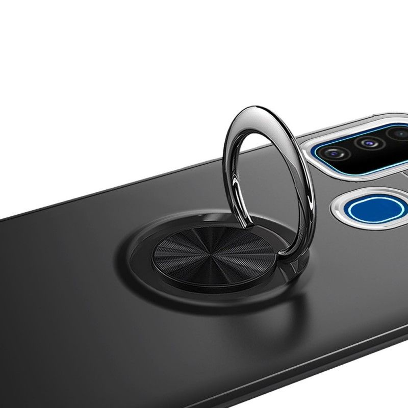 Hoesje voor Samsung Galaxy M31 Rood Zwart Roterende Ring