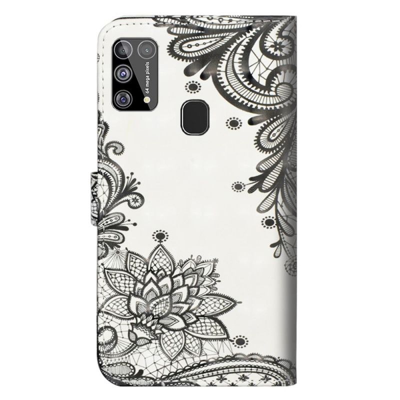 Leren Hoesje voor Samsung Galaxy M31 Chique Kant