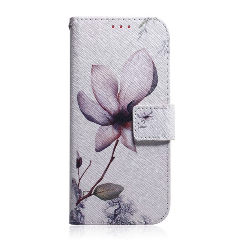 Leren Hoesje voor Samsung Galaxy M31 Oud Roze Bloem