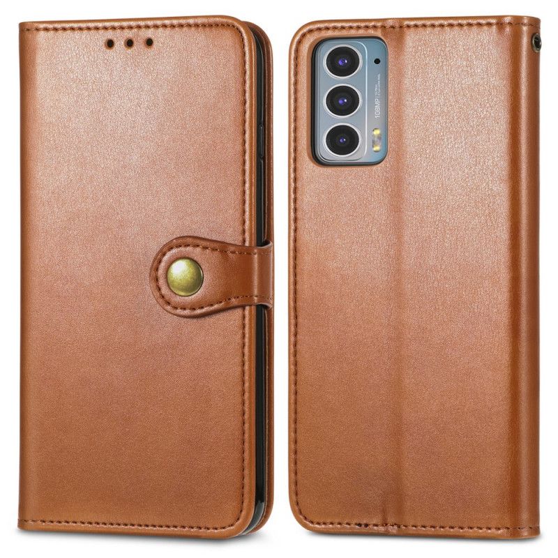 Bescherming Hoesje Motorola Edge 20 Kunstleer En Vintage Sluiting