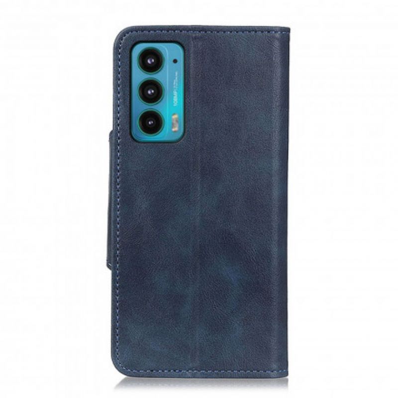 Bescherming Hoesje Motorola Edge 20 Kunstleer Knop