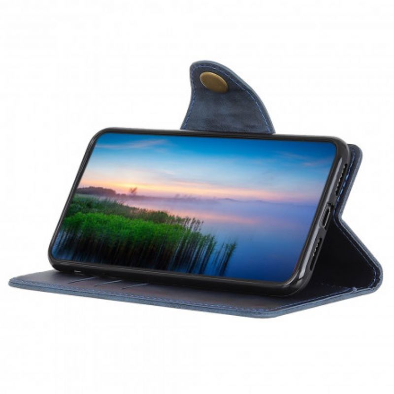 Bescherming Hoesje Motorola Edge 20 Kunstleer Knop