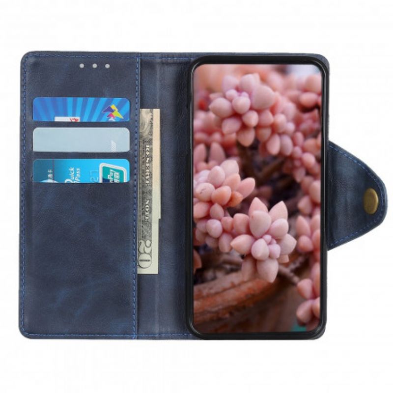 Bescherming Hoesje Motorola Edge 20 Kunstleer Knop
