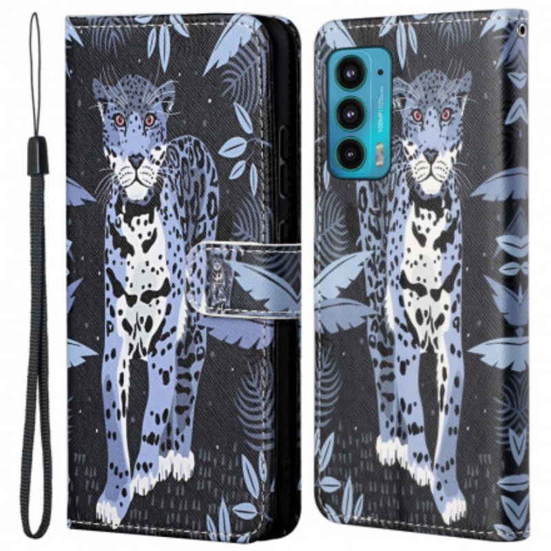 Bescherming Hoesje Motorola Edge 20 Leopard Strappy