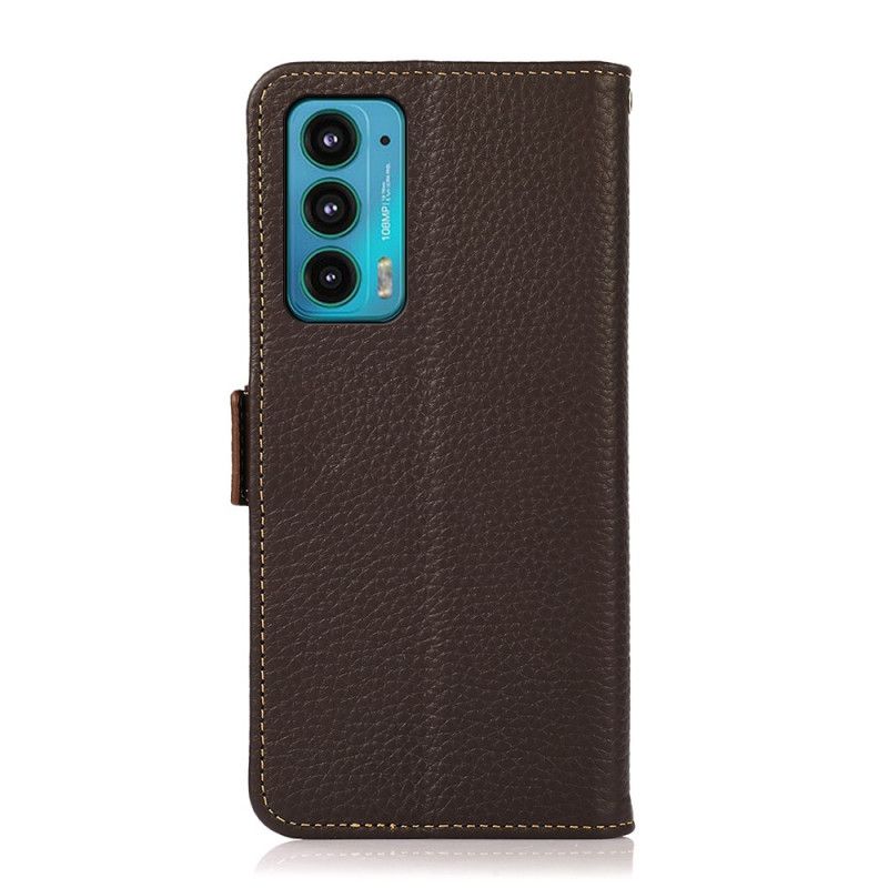 Bescherming Hoesje Motorola Edge 20 Litchi Leder Khazneh Rfid