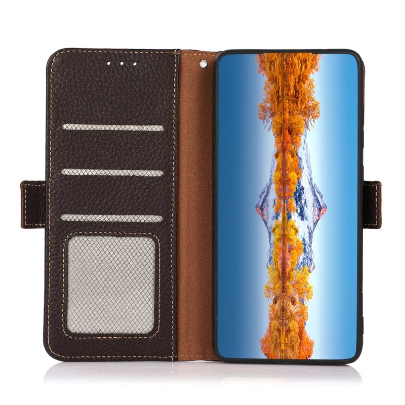 Bescherming Hoesje Motorola Edge 20 Litchi Leder Khazneh Rfid