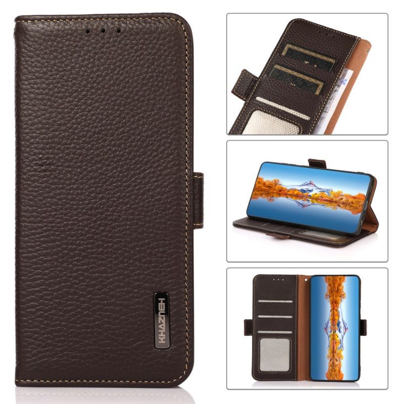 Bescherming Hoesje Motorola Edge 20 Litchi Leder Khazneh Rfid