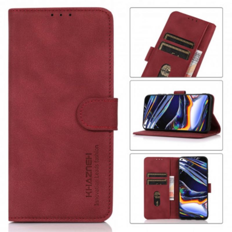Flip Case Leren Motorola Edge 20 Khazneh Getextureerd Leereffect
