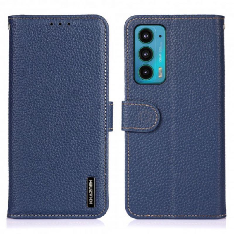 Flip Case Leren Motorola Edge 20 Litchi Leder Khazneh Rfid
