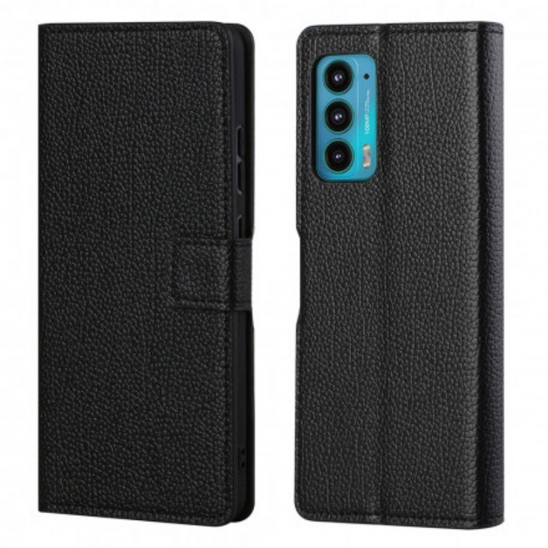 Flip Case Leren Motorola Edge 20 Litchi-leereffect