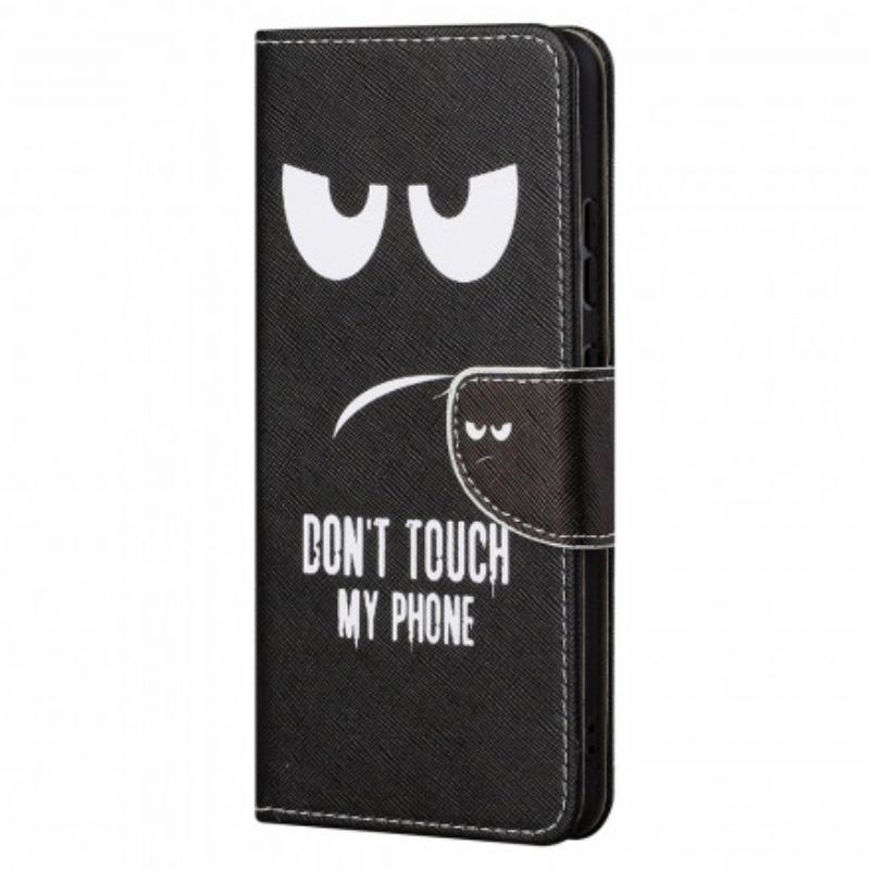 Flip Case Leren Motorola Edge 20 Raak Mijn Telefoon Niet Aan