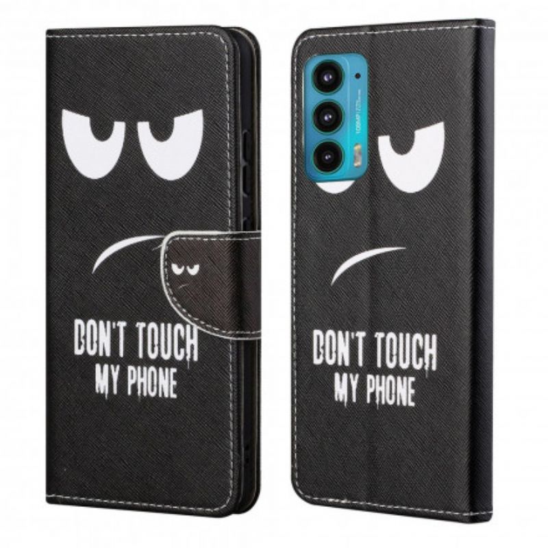Flip Case Leren Motorola Edge 20 Raak Mijn Telefoon Niet Aan