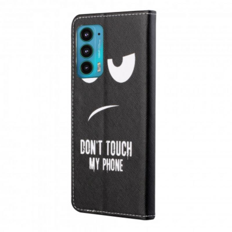 Flip Case Leren Motorola Edge 20 Raak Mijn Telefoon Niet Aan