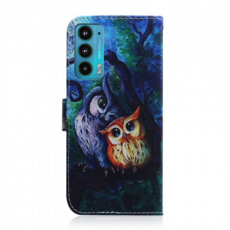 Flip Case Leren Motorola Edge 20 Schilderij Van Uilen
