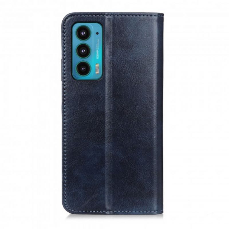 Folio-hoesje Motorola Edge 20 Elegantie Split Litchi Leer Bescherming Hoesje