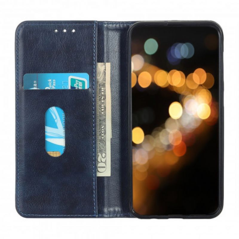 Folio-hoesje Motorola Edge 20 Elegantie Split Litchi Leer Bescherming Hoesje