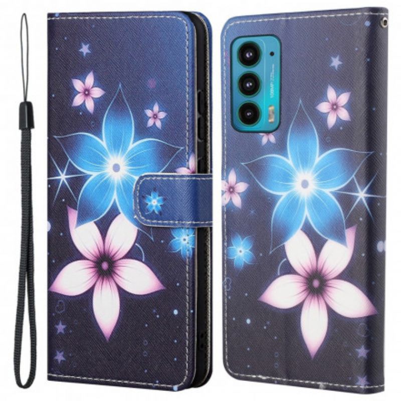 Folio-hoesje Motorola Edge 20 Telefoonhoesje Lunar Strappy Flowers