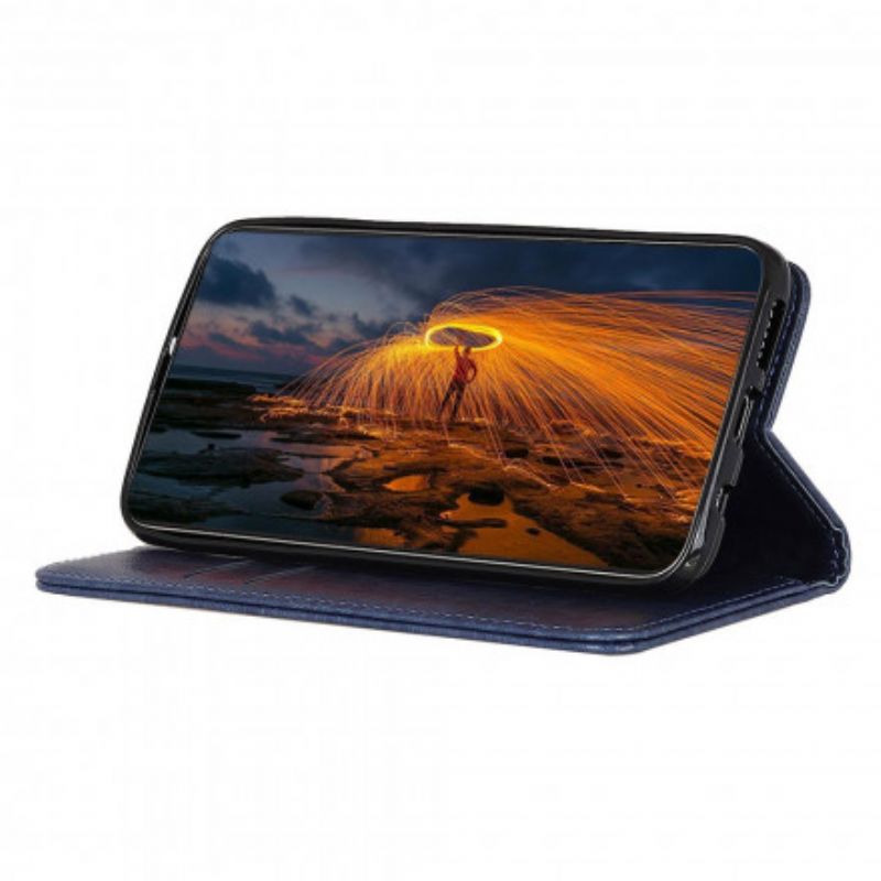 Folio-hoesje Voor Motorola Edge 20 Gestructureerd Splitleer