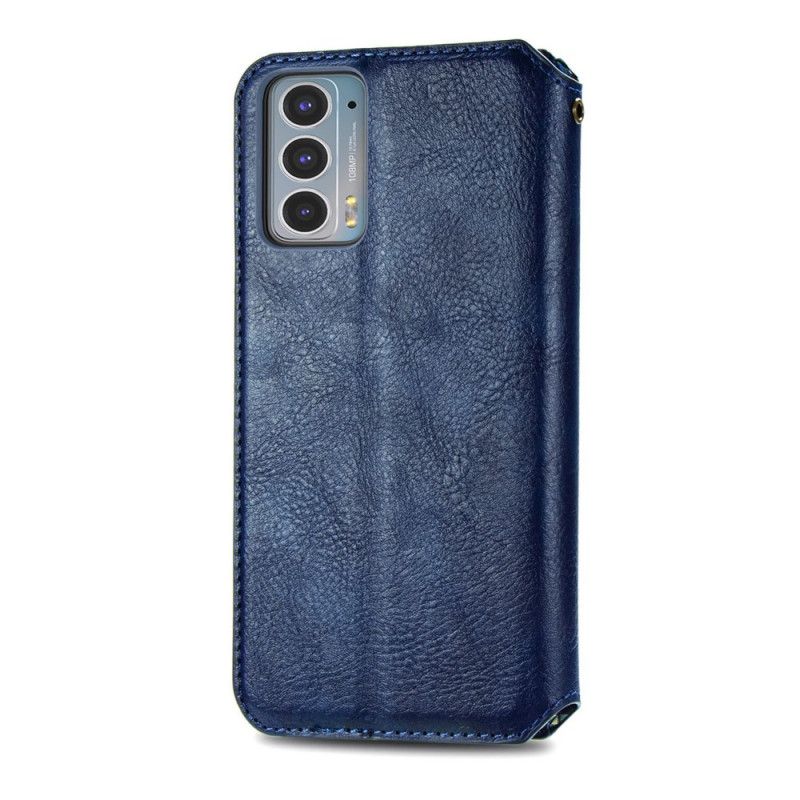 Folio-hoesje Voor Motorola Edge 20 Ledereffect Diamanttextuur
