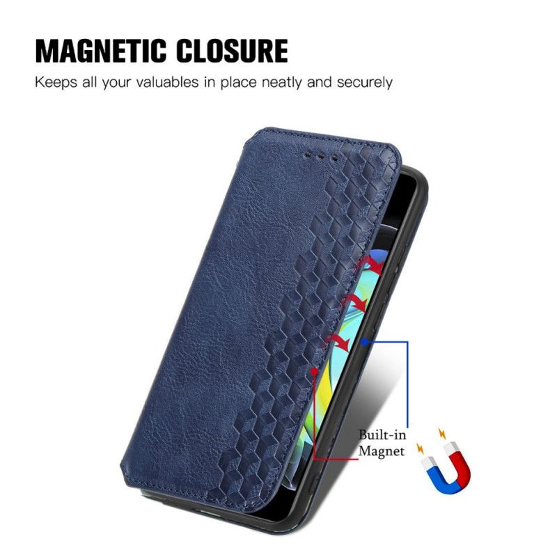 Folio-hoesje Voor Motorola Edge 20 Ledereffect Diamanttextuur