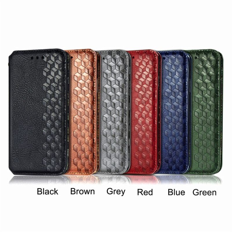 Folio-hoesje Voor Motorola Edge 20 Ledereffect Diamanttextuur